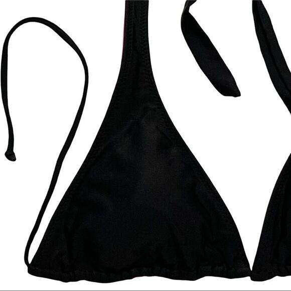 Aeropostale Reversible Pink & Black Triangle Bikini Top Sz S - Picture 6 of 11